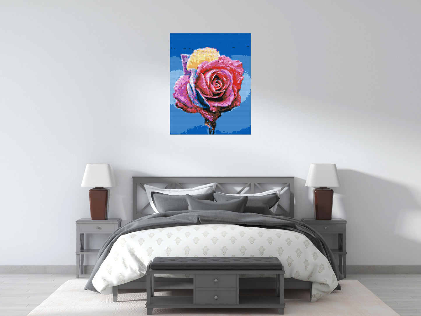 Colourful Rose - Brick Art Mosaic Kit 4x5 large