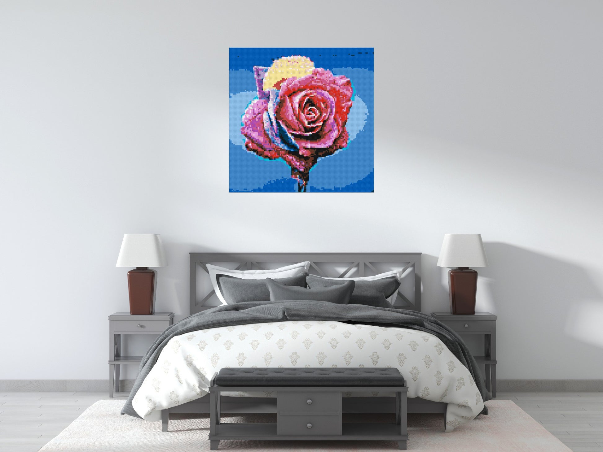 Colourful Rose - Brick Art Mosaic Kit 5x5 scene