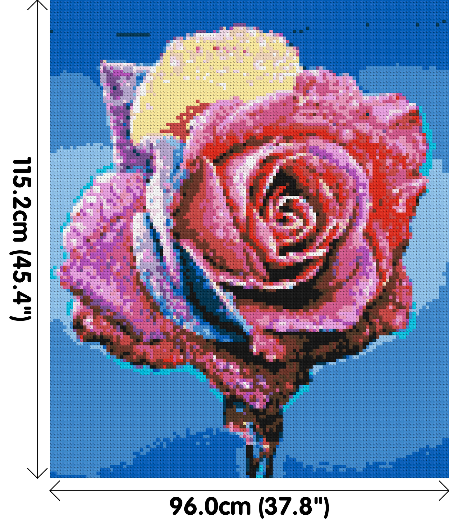 Colourful Rose - Brick Art Mosaic Kit 5x6 large