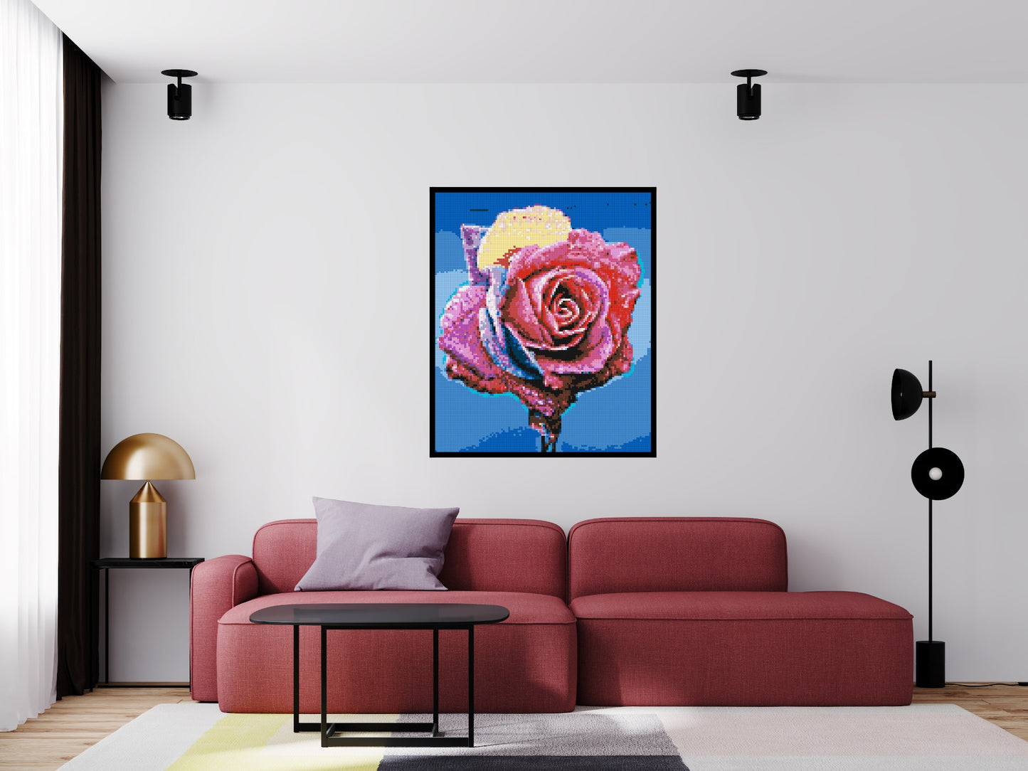 Colourful Rose - Brick Art Mosaic Kit 5x6 large