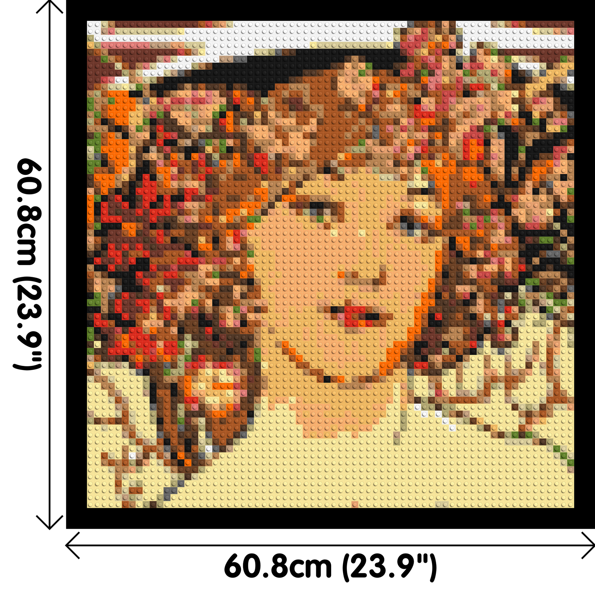 Detail of Reverie by Alphonse Mucha - Brick Art Mosaic Kit 3x3 dimensions with frame