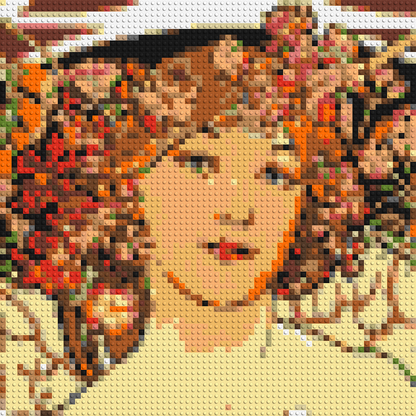 Detail of Reverie by Alphonse Mucha - Brick Art Mosaic Kit 3x3 large