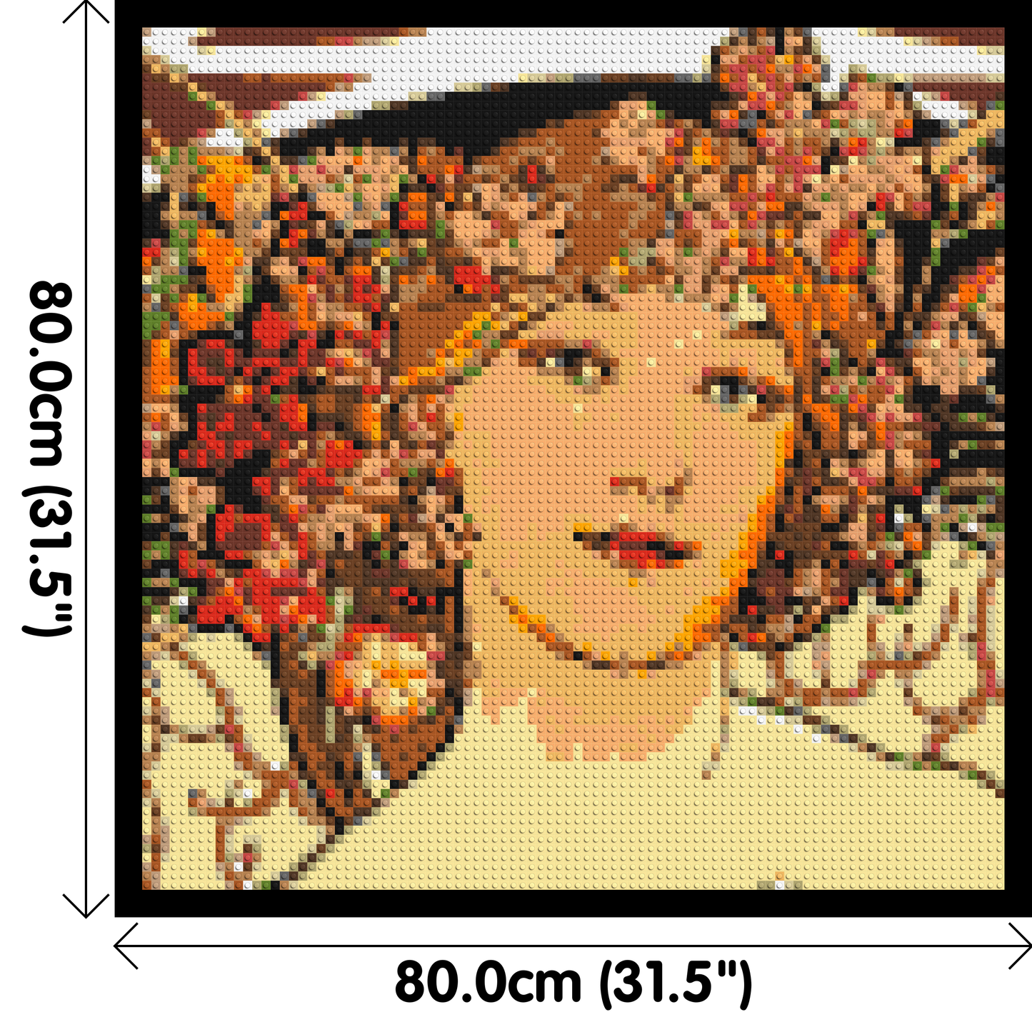 Detail of Reverie by Alphonse Mucha - Brick Art Mosaic Kit 4x4 large