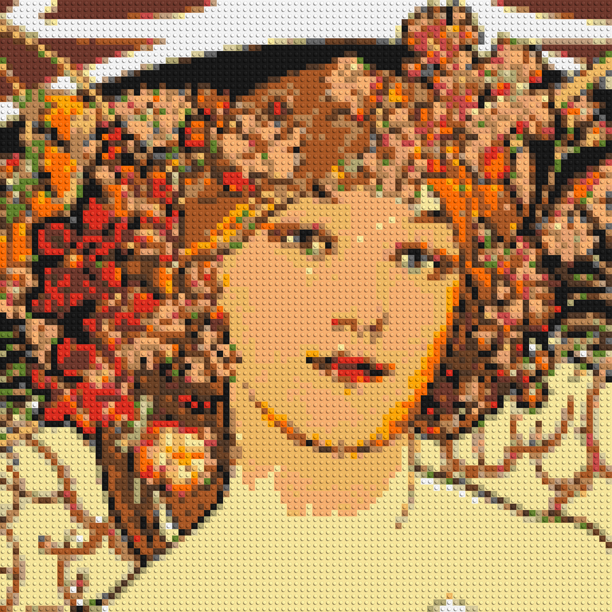 Detail of Reverie by Alphonse Mucha - Brick Art Mosaic Kit 4x4 large