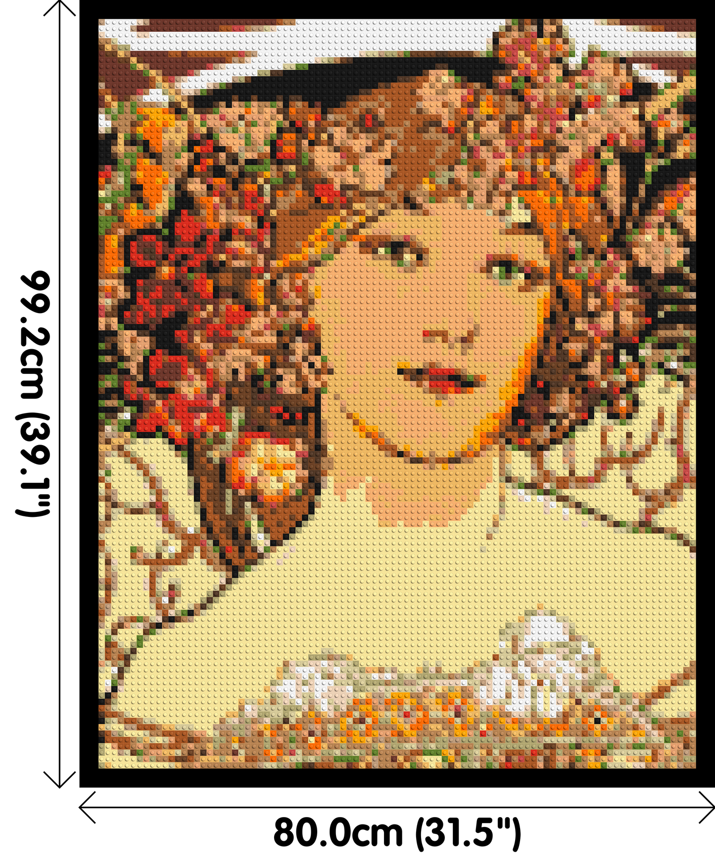 Detail of Reverie by Alphonse Mucha - Brick Art Mosaic Kit 4x5 large