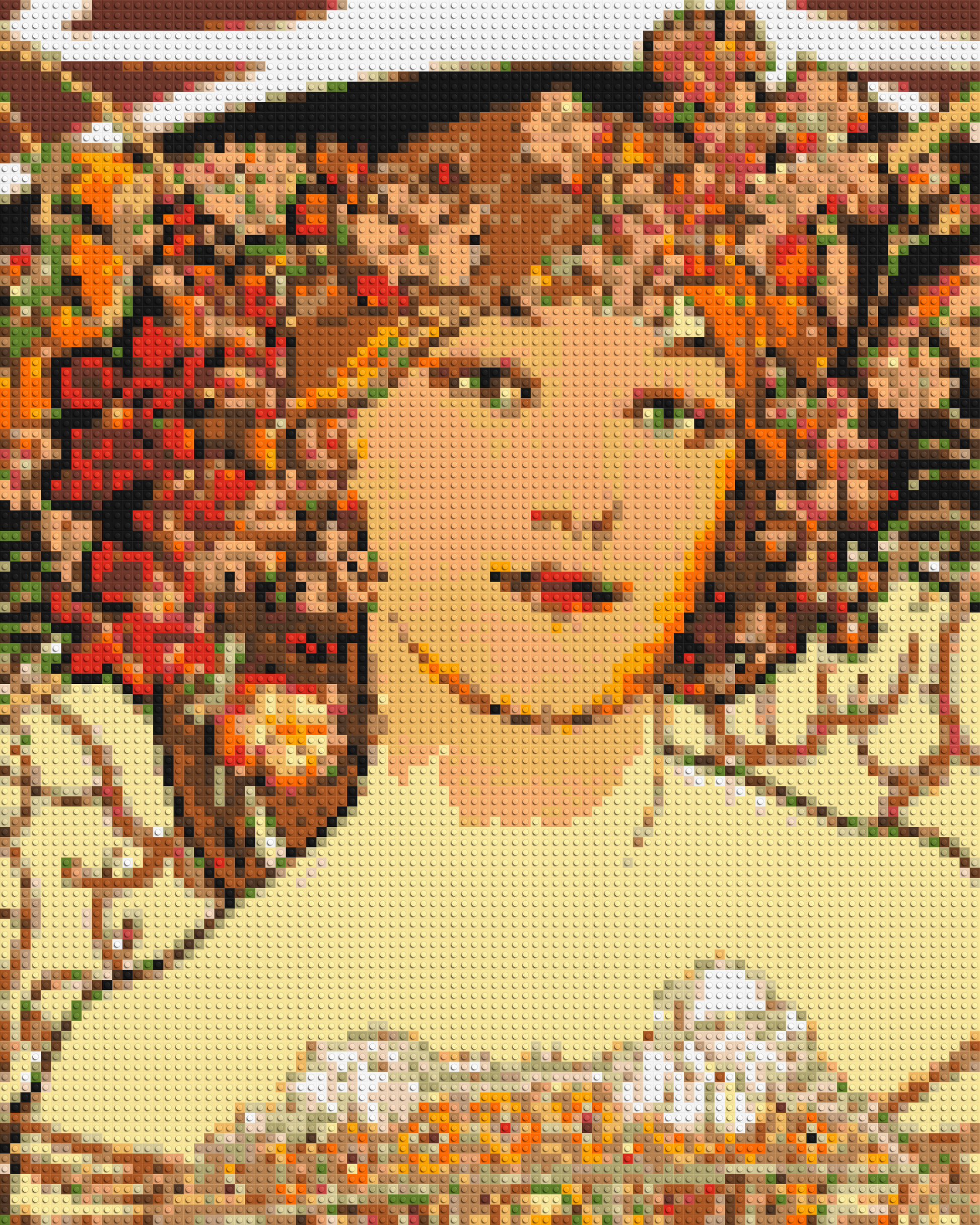 Detail of Reverie by Alphonse Mucha - Brick Art Mosaic Kit 4x5 large