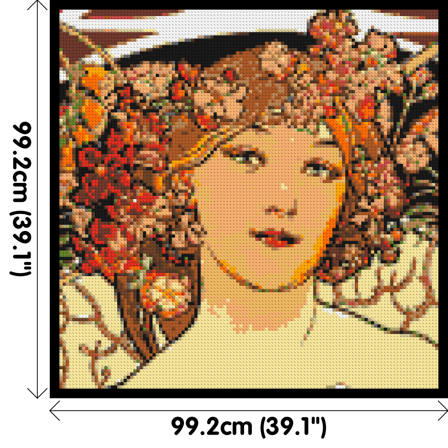 Detail of Reverie by Alphonse Mucha - Brick Art Mosaic Kit 5x5 large