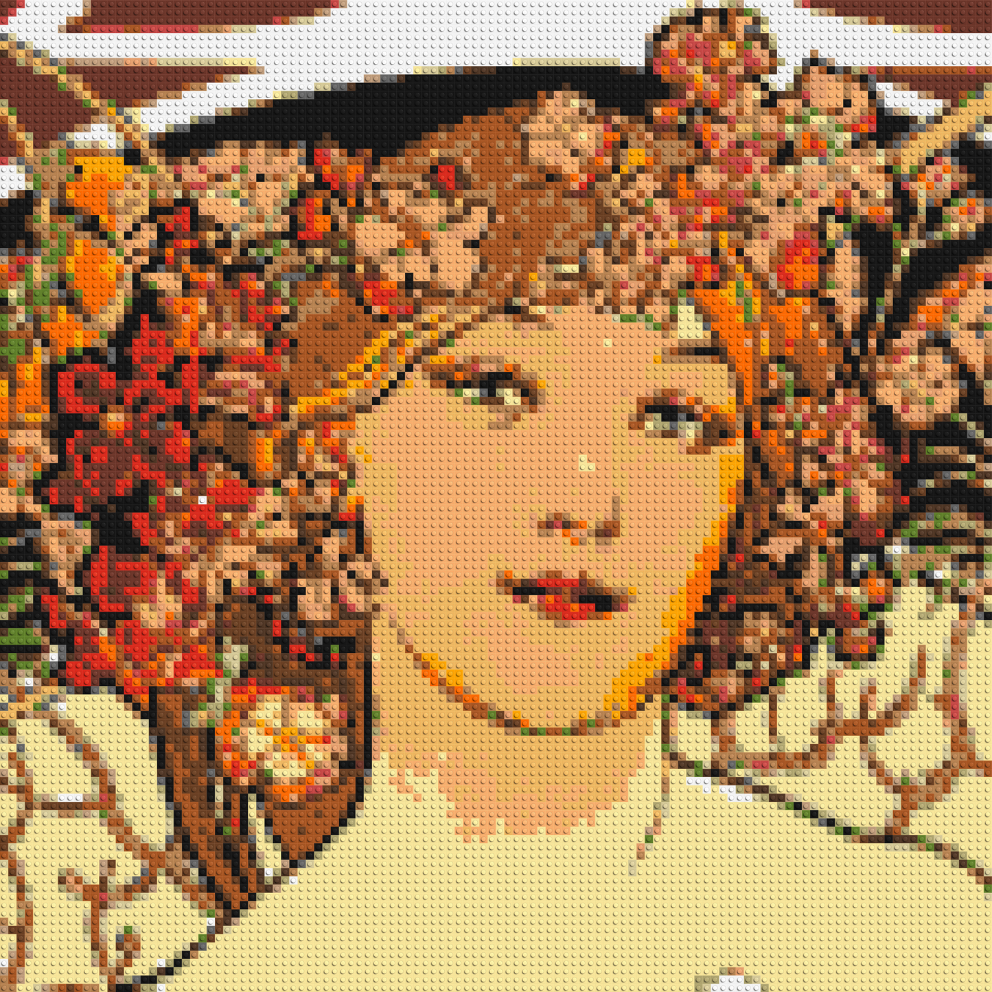 Detail of Reverie by Alphonse Mucha - Brick Art Mosaic Kit 5x5 large