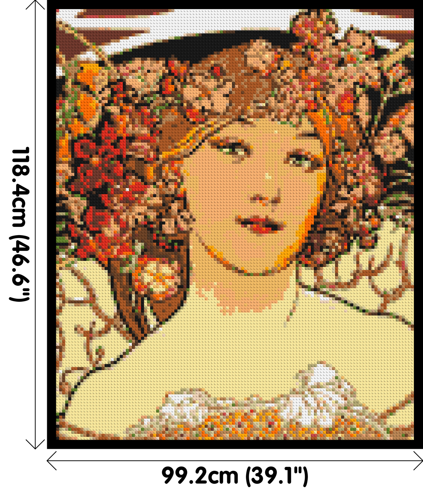 Detail of Reverie by Alphonse Mucha - Brick Art Mosaic Kit 5x6 large