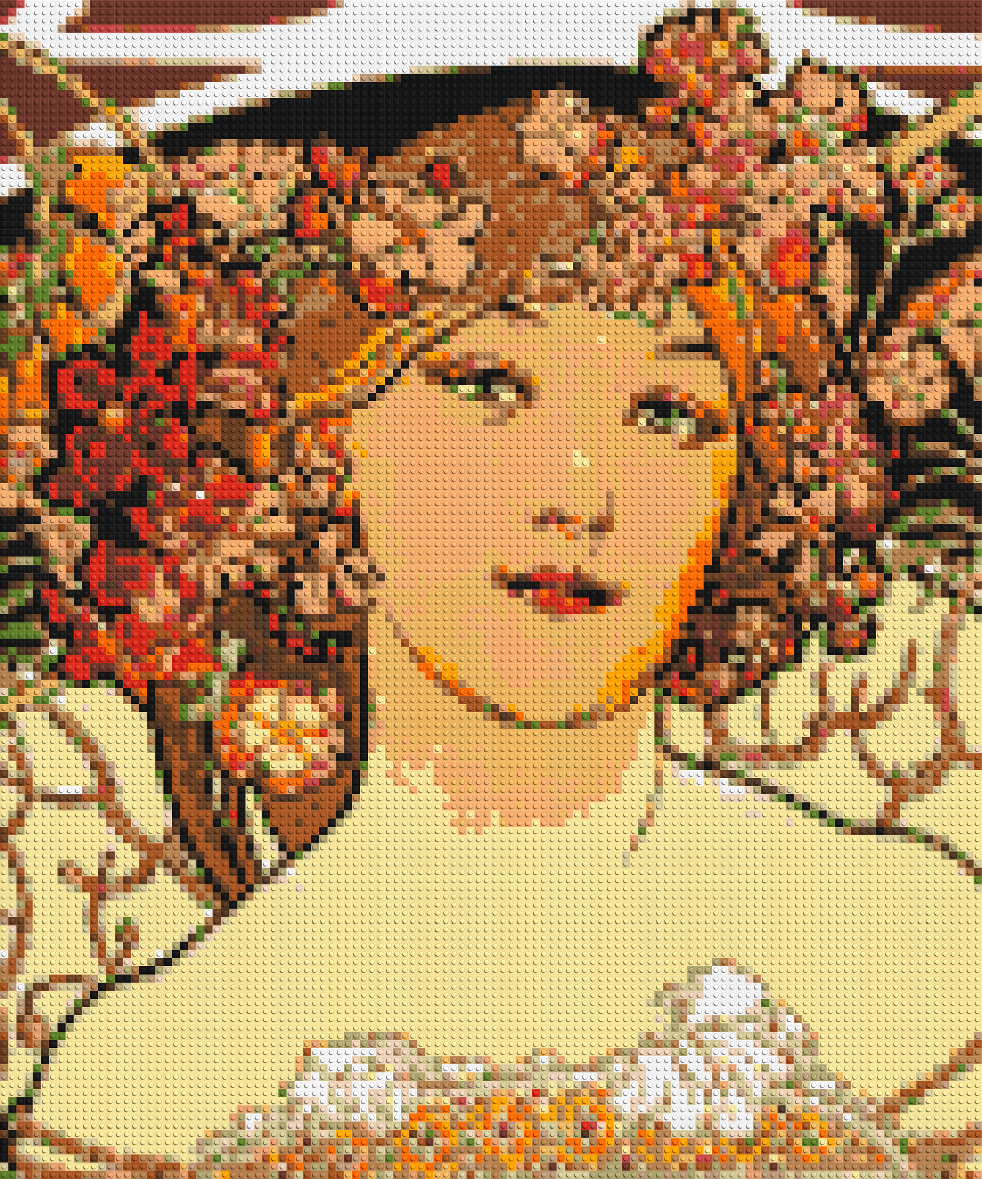 Detail of Reverie by Alphonse Mucha - Brick Art Mosaic Kit 5x6 large