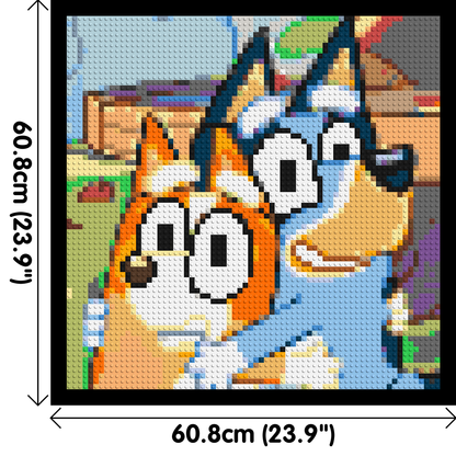 Bluey & Bingo Pixel Art - Brick Art Mosaic Kit 3x3 large