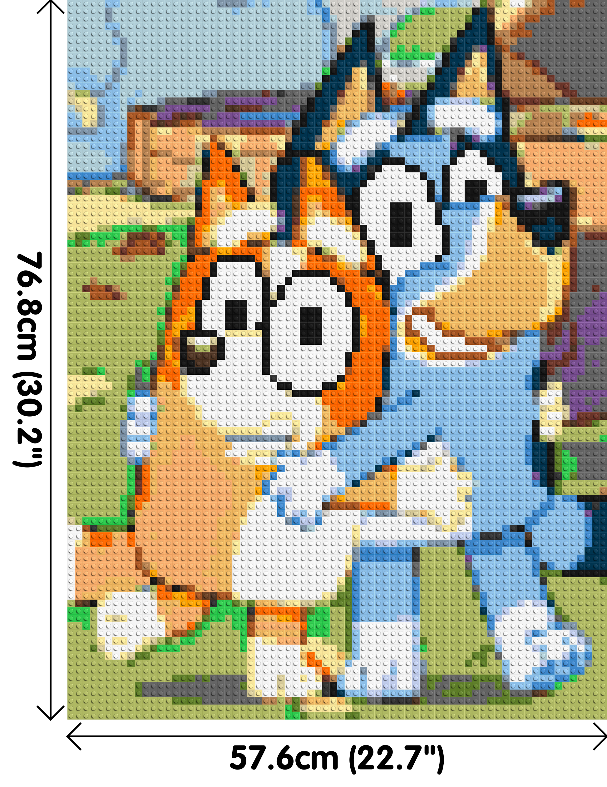 Bluey & Bingo Pixel Art - Brick Art Mosaic Kit 3x4 dimensions