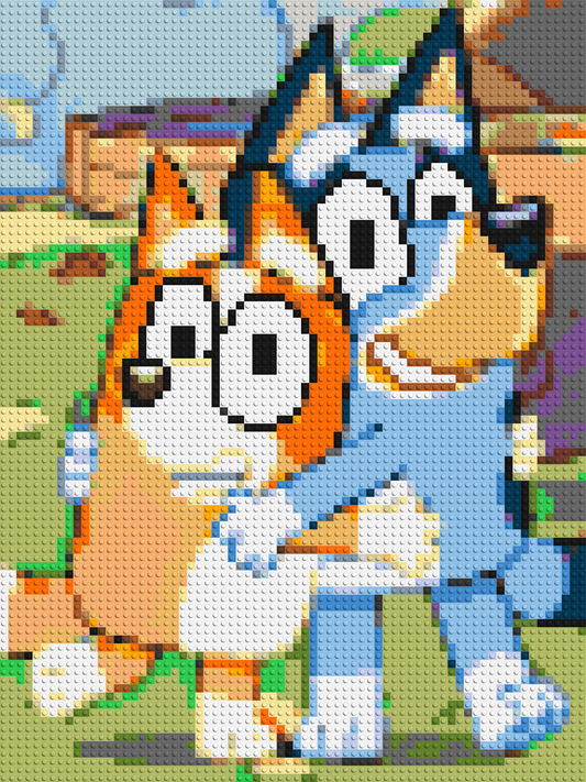 Bluey & Bingo Pixel Art - Brick Art Mosaic Kit 3x4 large