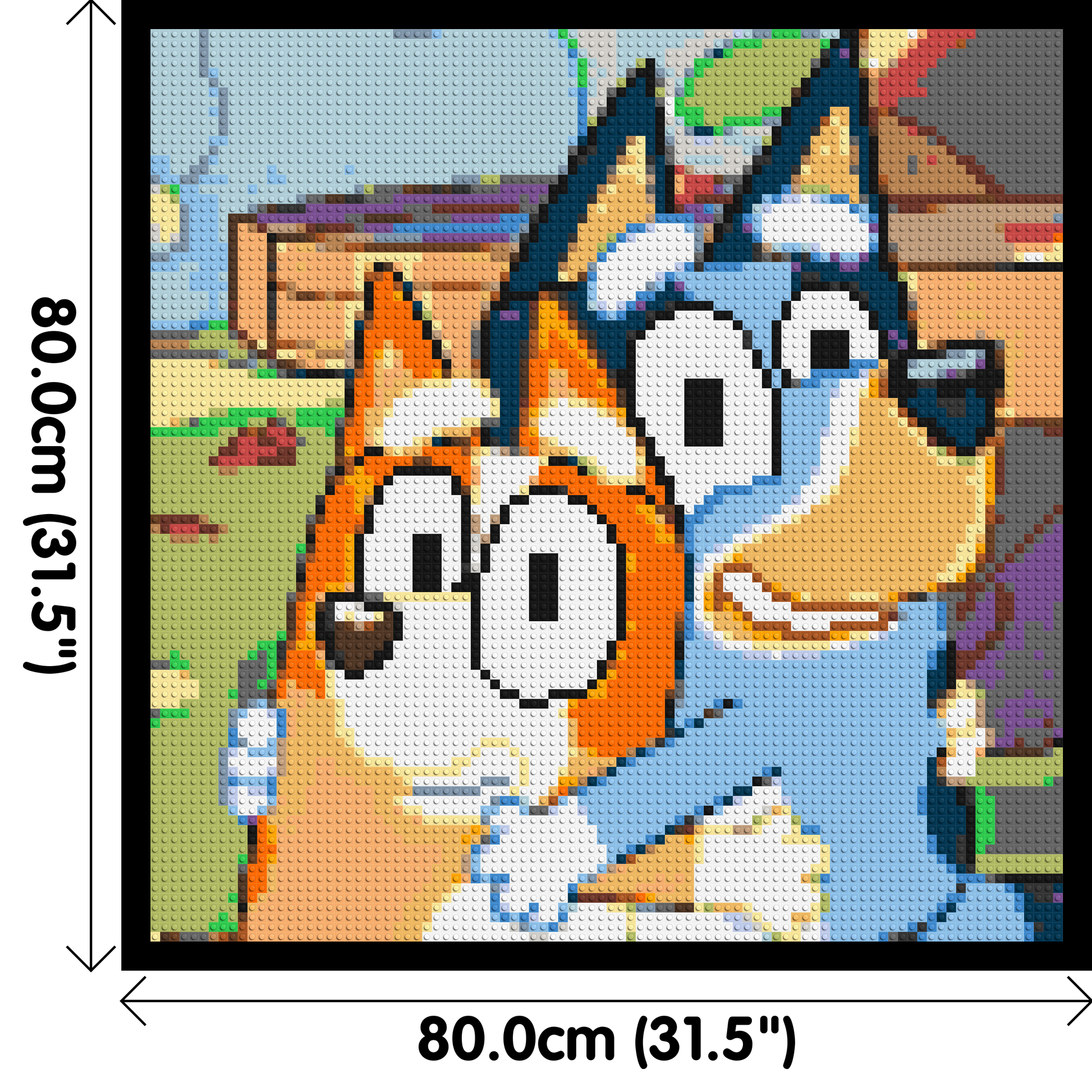 Bluey & Bingo Pixel Art - Brick Art Mosaic Kit 4x4 dimensions with frame