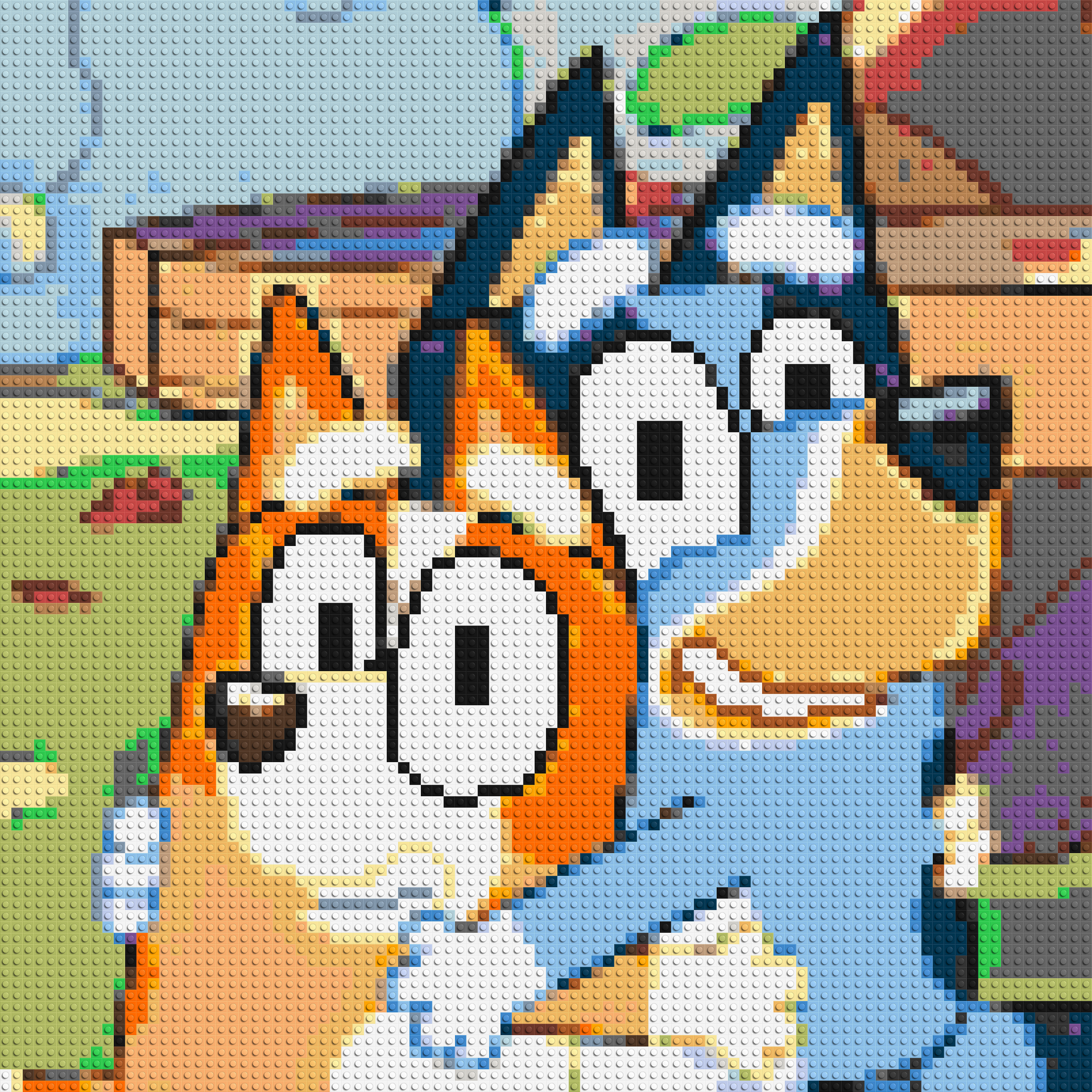 Bluey & Bingo Pixel Art - Brick Art Mosaic Kit 4x4 large