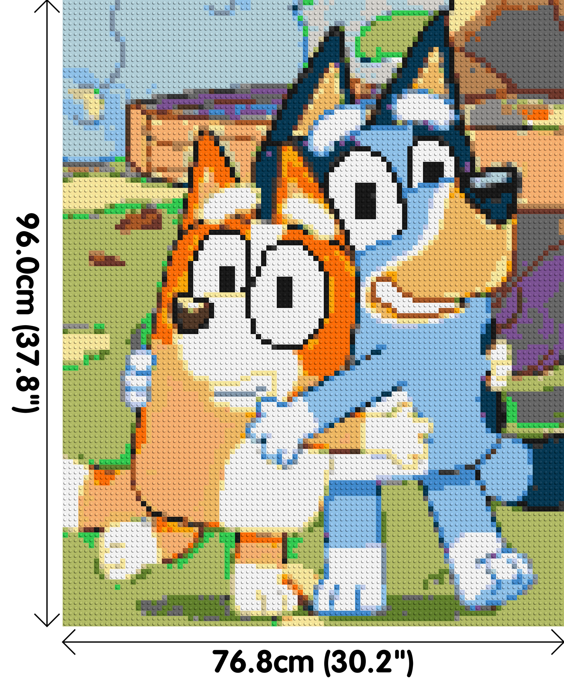 Bluey & Bingo Pixel Art - Brick Art Mosaic Kit 4x5 dimensions