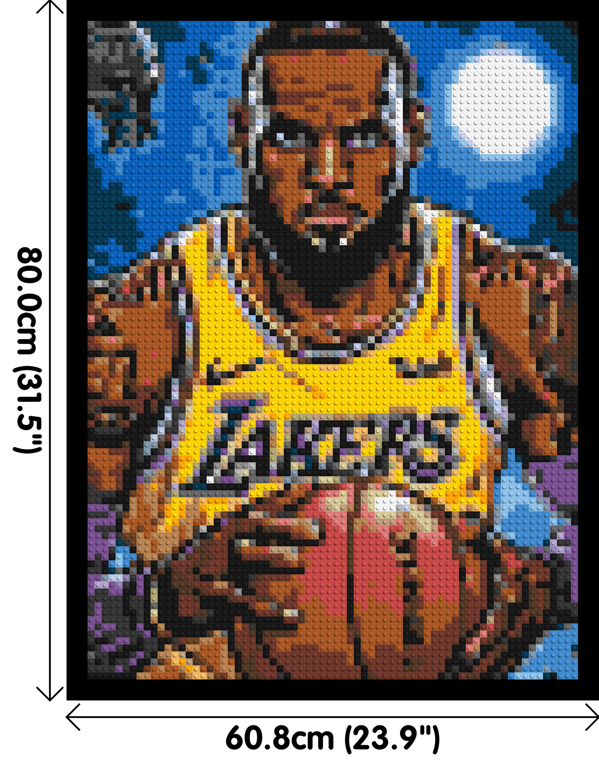 LeBron James Pop Art - Brick Art Mosaic Kit 3x4 dimensions with frame