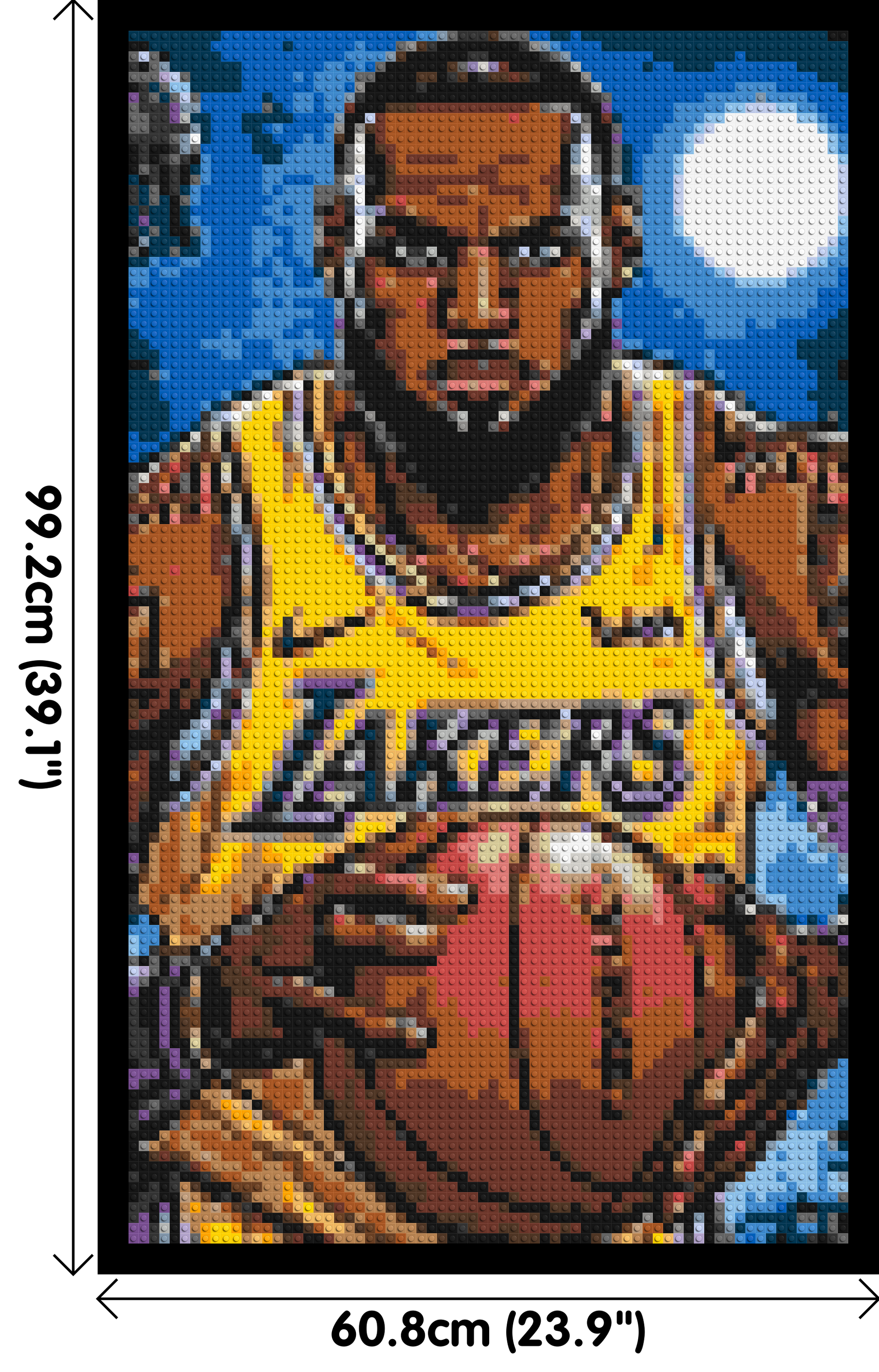 LeBron James Pop Art - Brick Art Mosaic Kit 3x5 dimensions with frame