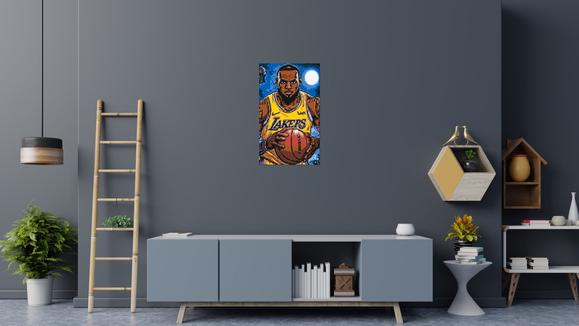 LeBron James Pop Art - Brick Art Mosaic Kit 3x5 scene