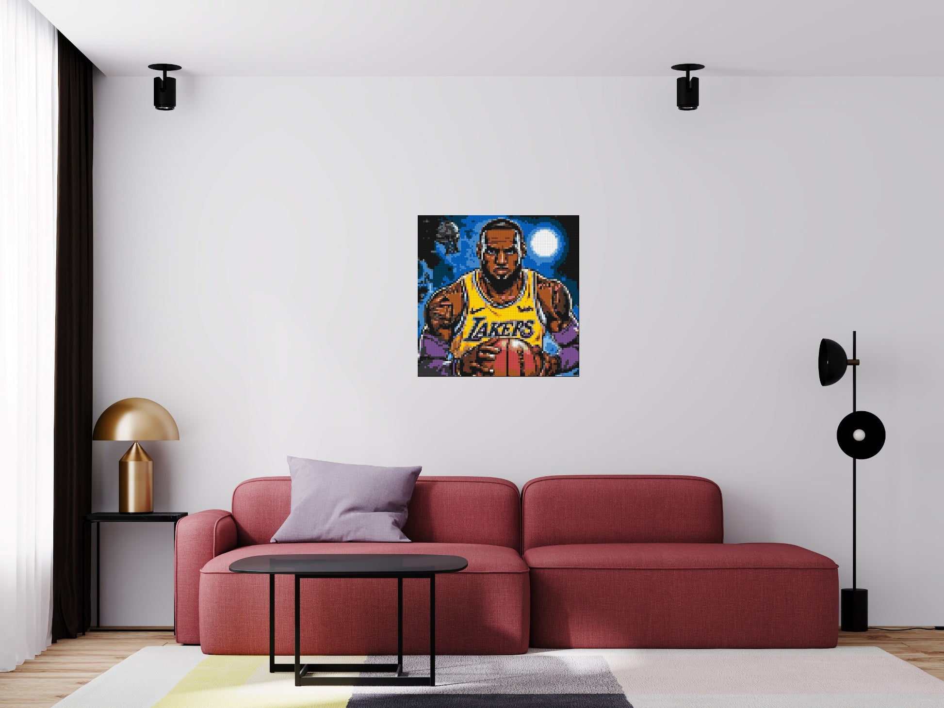 LeBron James Pop Art - Brick Art Mosaic Kit 4x4 scene