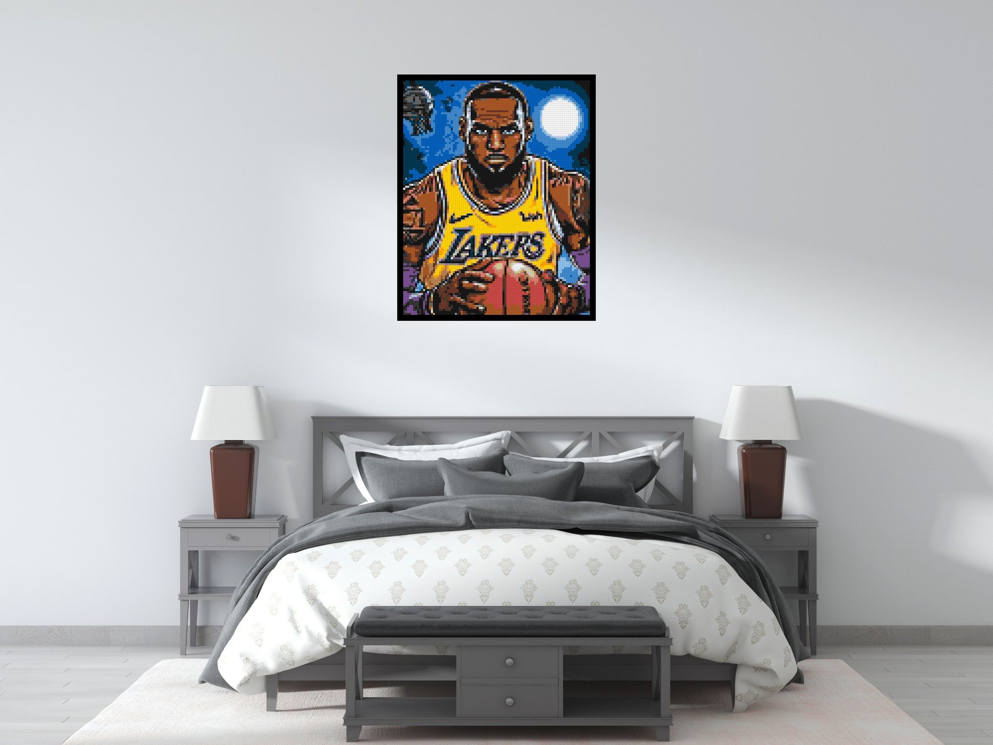 LeBron James Pop Art - Brick Art Mosaic Kit 4x5 scene with frame