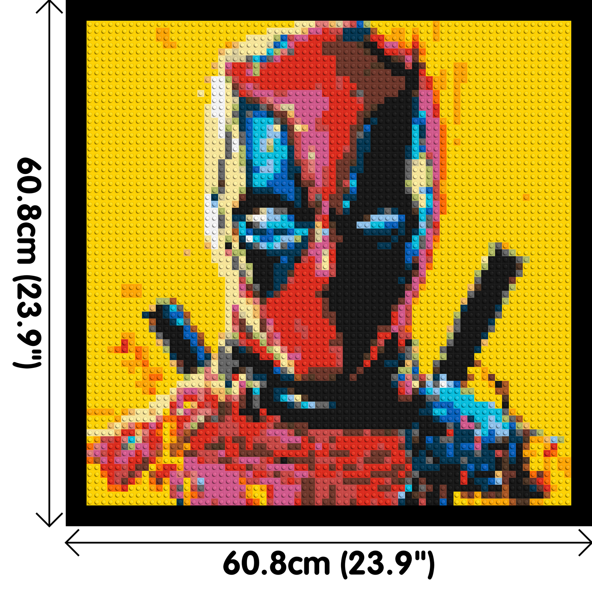 Deadpool Pixel Art - Brick Art Mosaic Kit 3x3 dimensions with frame