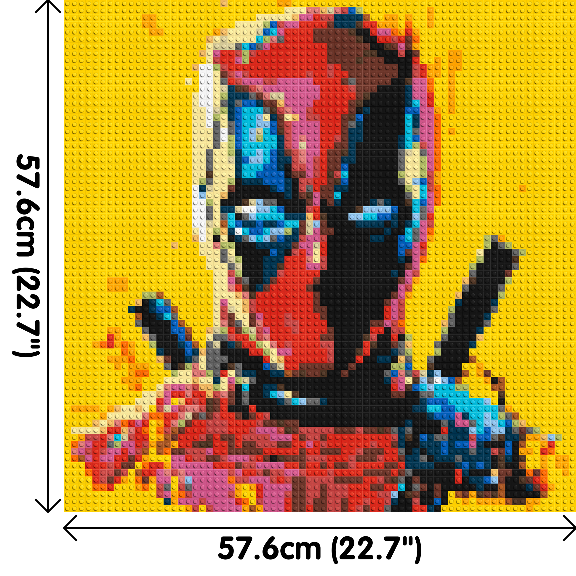 Deadpool Pixel Art - Brick Art Mosaic Kit 3x3 dimensions