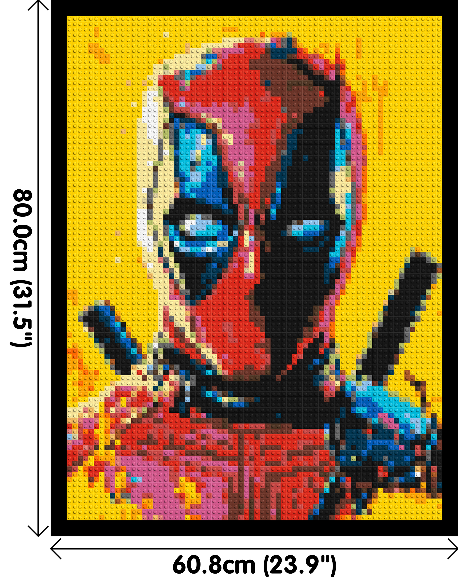 Deadpool Pixel Art - Brick Art Mosaic Kit 3x4 dimensions with frame