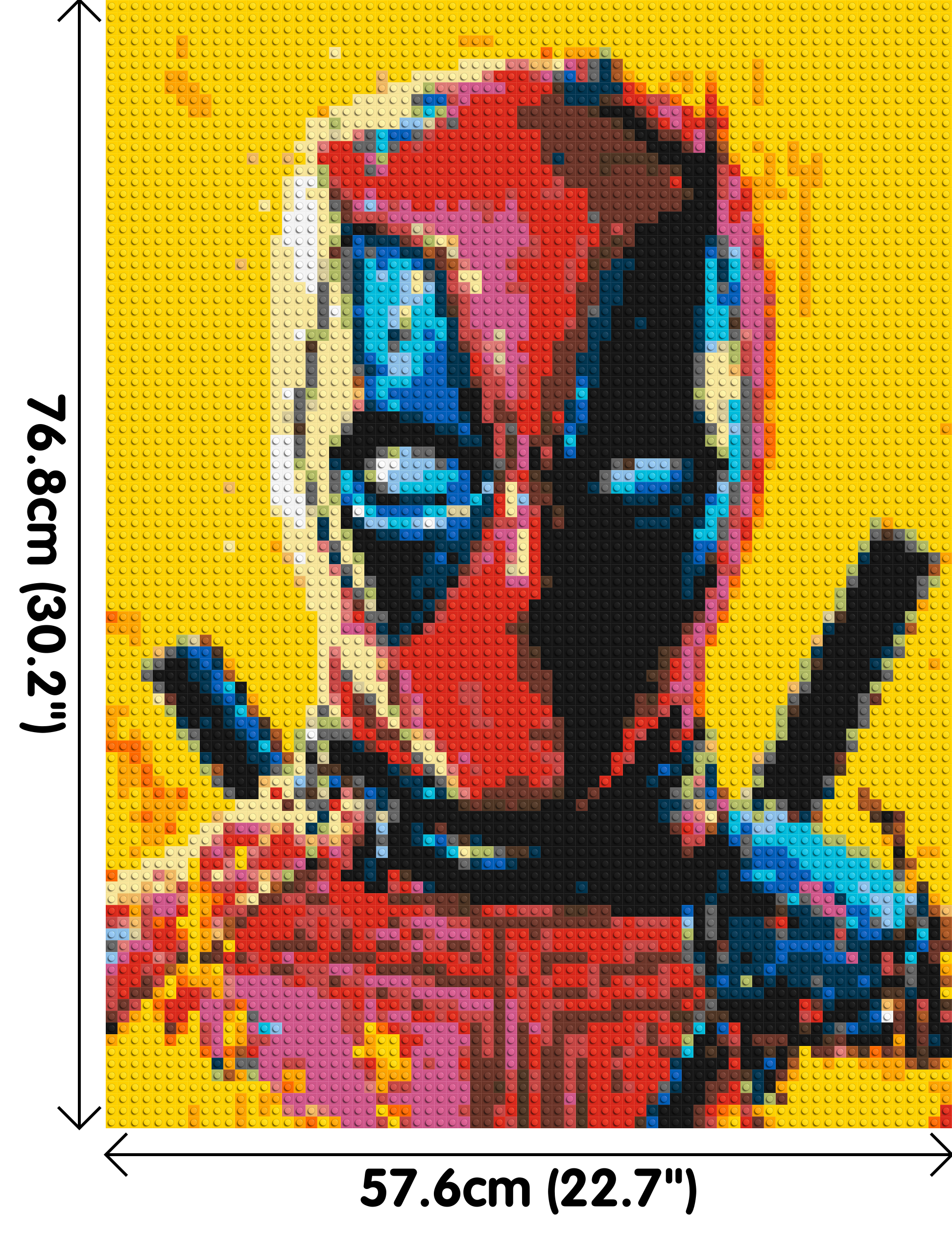 Deadpool Pixel Art - Brick Art Mosaic Kit 3x4 dimensions