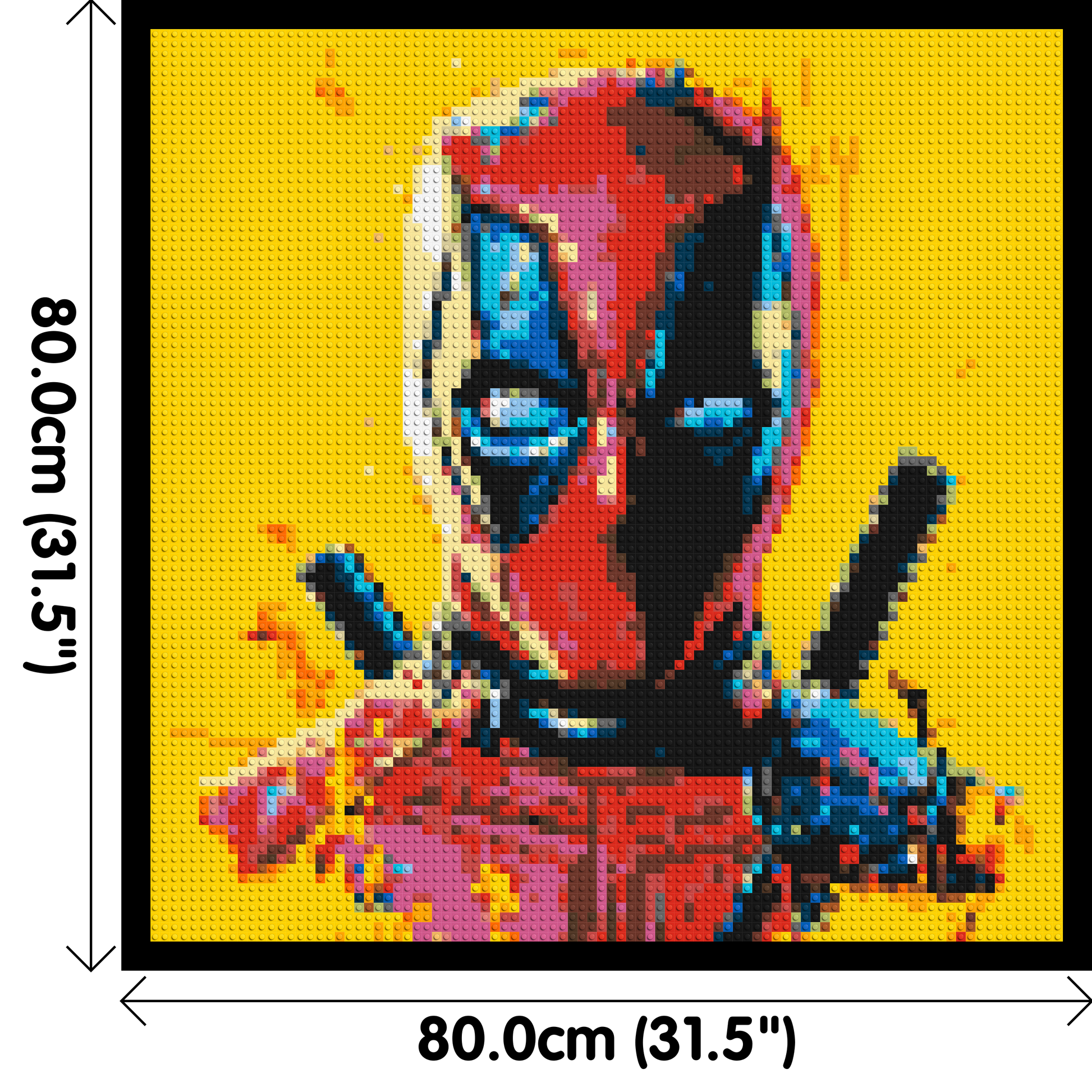 Deadpool Pixel Art - Brick Art Mosaic Kit 4x4 dimensions with frame