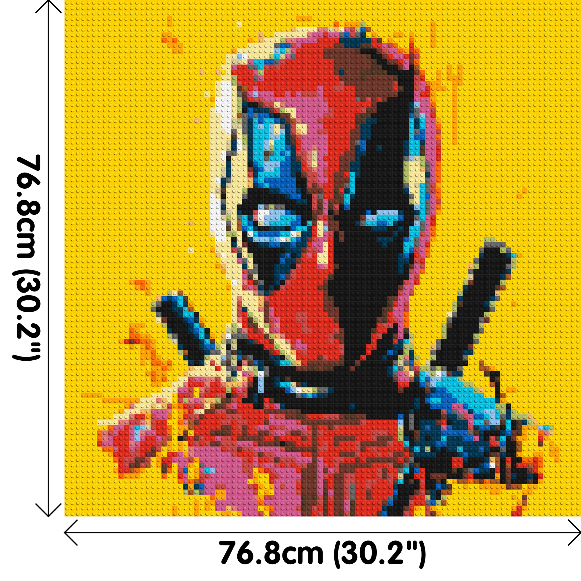 Deadpool Pixel Art - Brick Art Mosaic Kit 4x4 dimensions