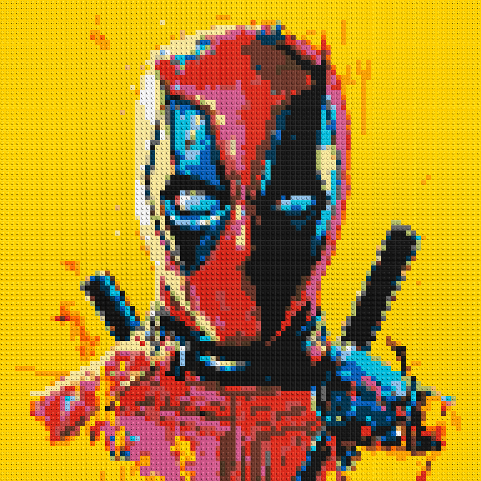 Deadpool Pixel Art - Brick Art Mosaic Kit 4x4 large