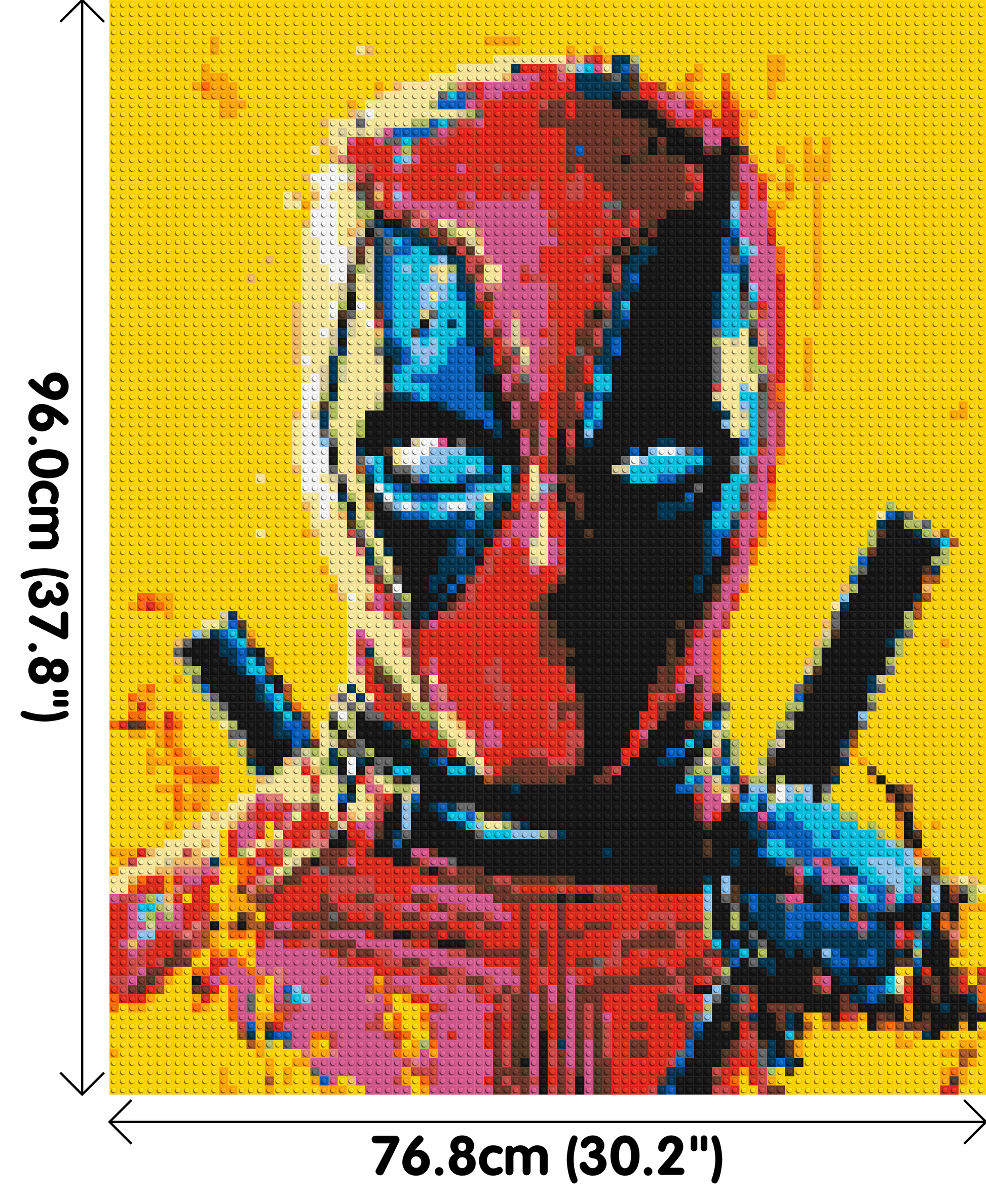 Deadpool Pixel Art - Brick Art Mosaic Kit 4x5 dimensions