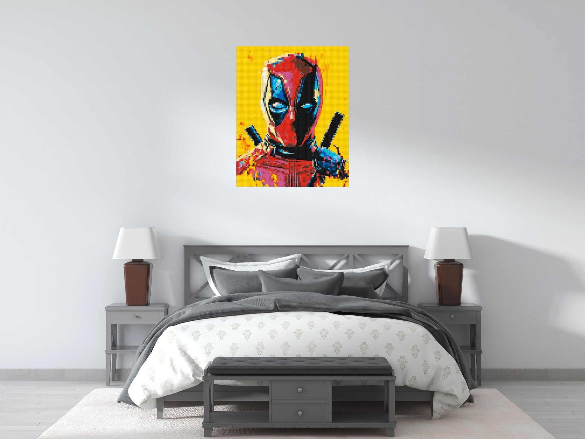 Deadpool Pixel Art - Brick Art Mosaic Kit 4x5 scene