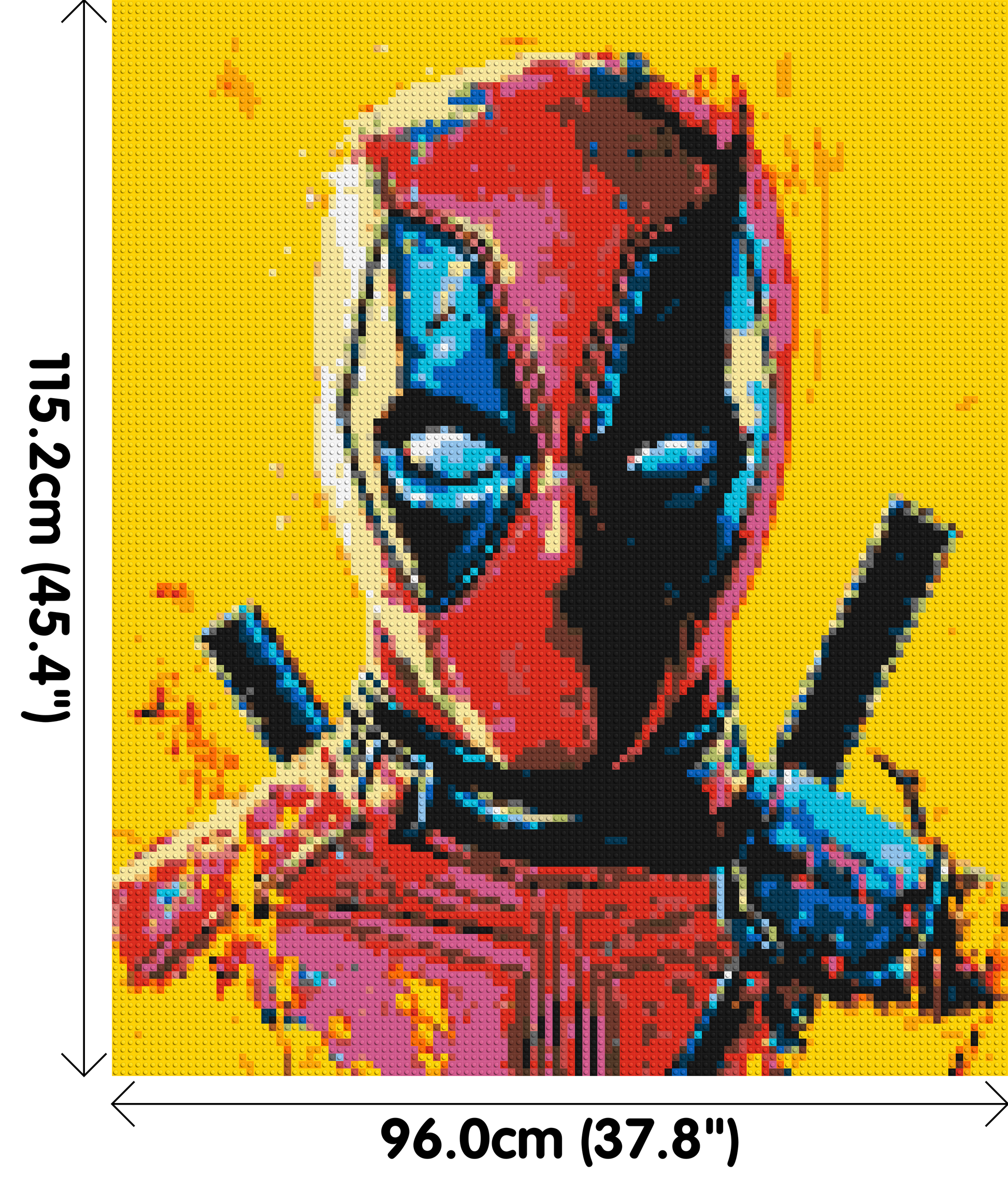 Deadpool Pixel Art - Brick Art Mosaic Kit 5x6 dimensions