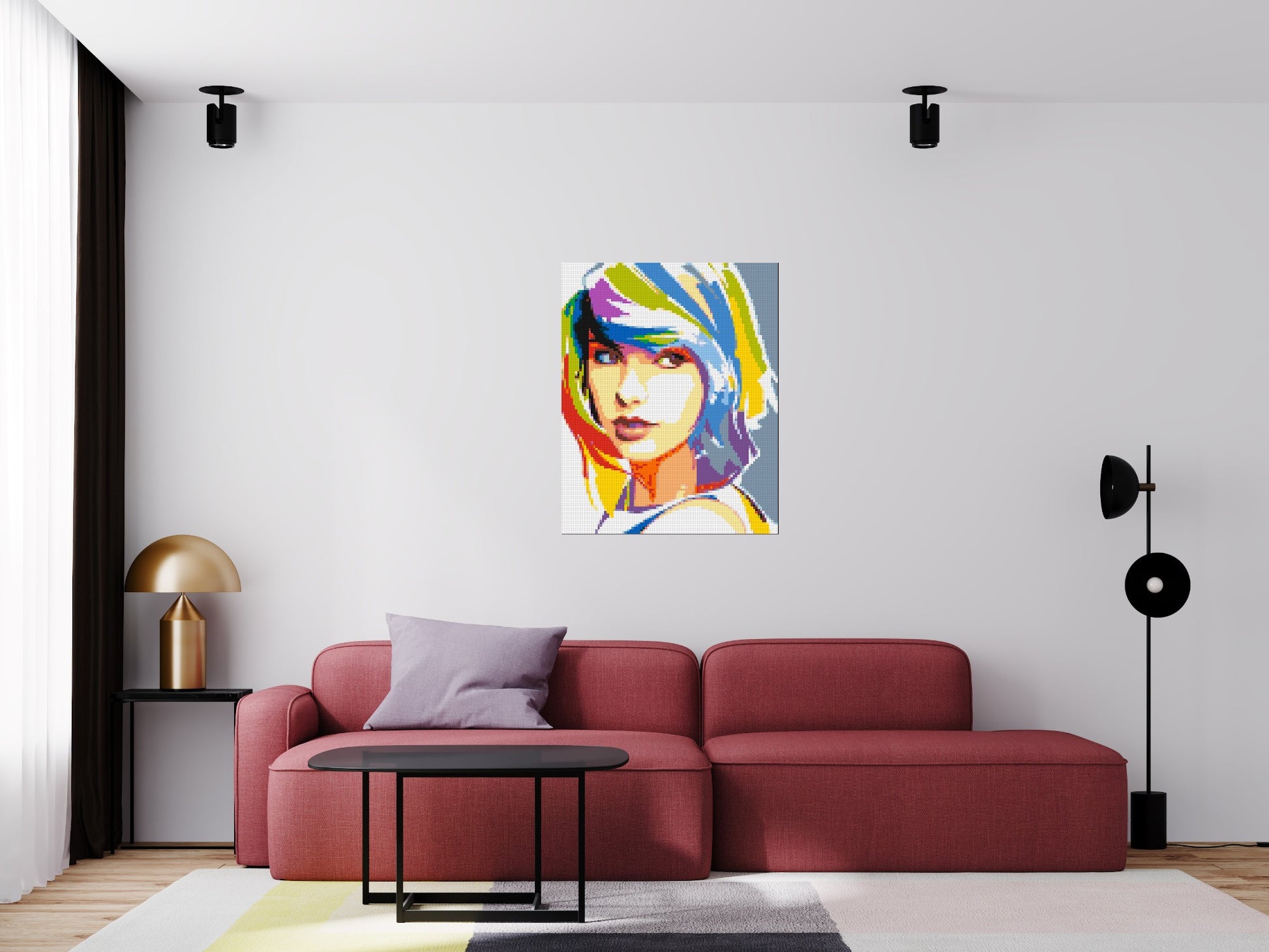 Taylor Swift WPAP - Brick Art Mosaic Kit 4x5 scene