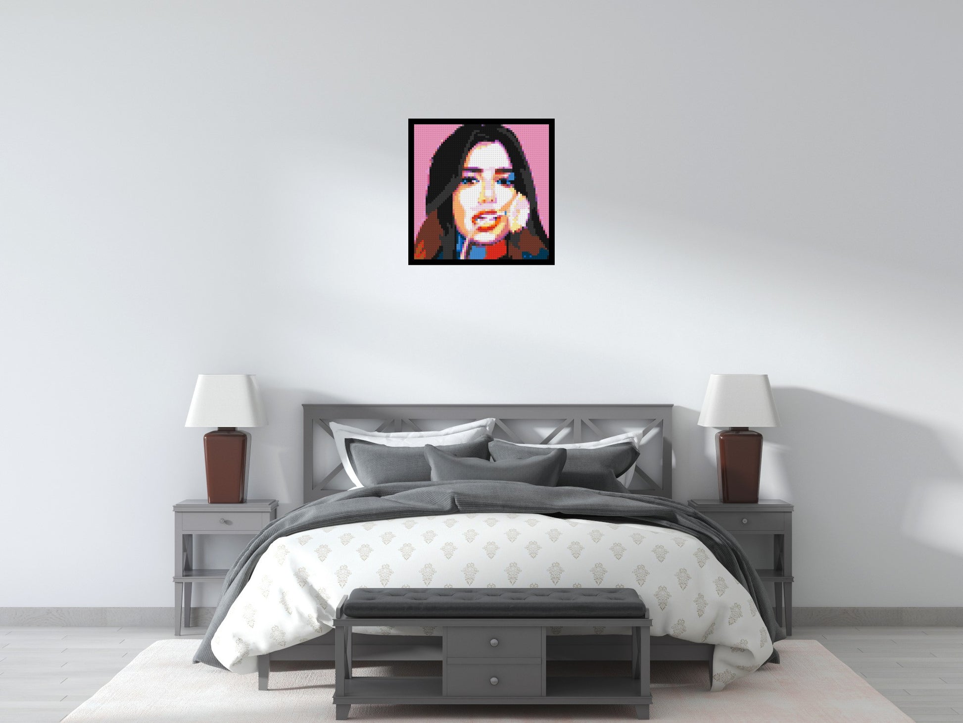 Dua Lipa #3 - Brick Art Mosaic Kit 3x3 scene with frame