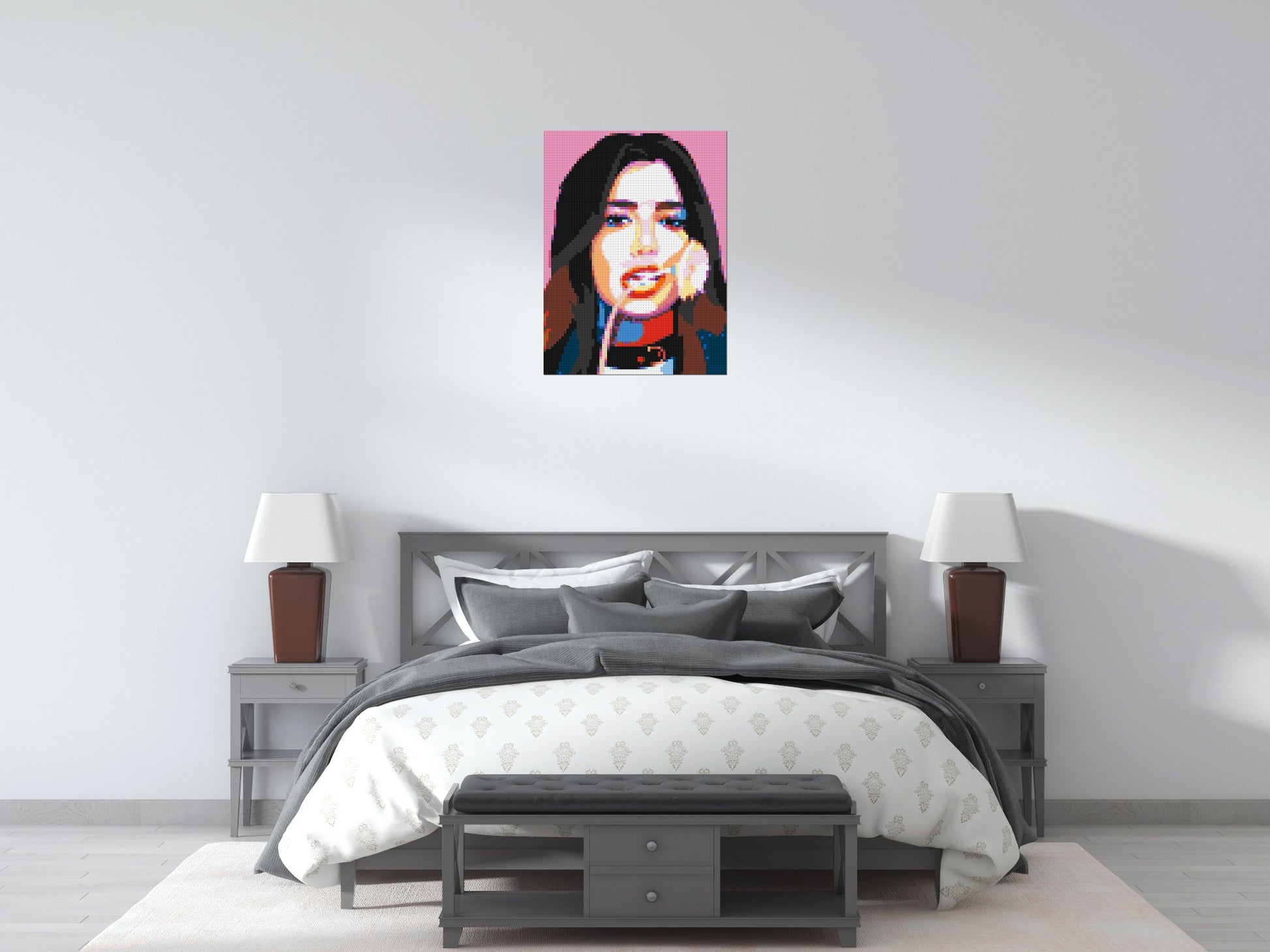 Dua Lipa #3 - Brick Art Mosaic Kit 3x4 scene