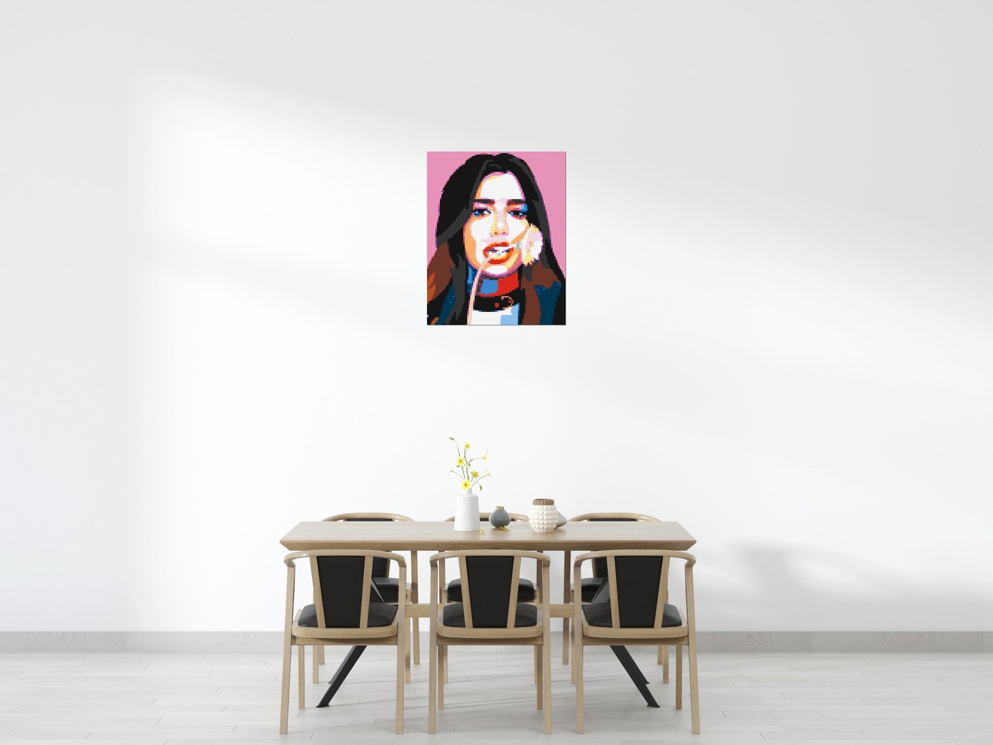 Dua Lipa #3 - Brick Art Mosaic Kit 4x5 scene