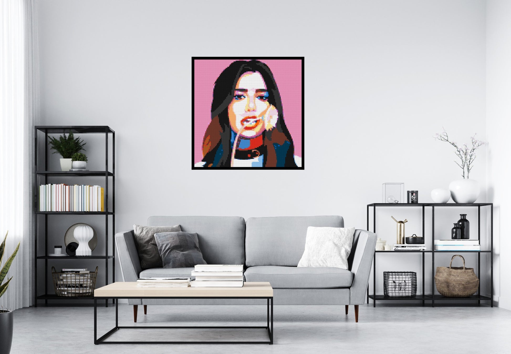 Dua Lipa #3 - Brick Art Mosaic Kit 5x5 scene with frame