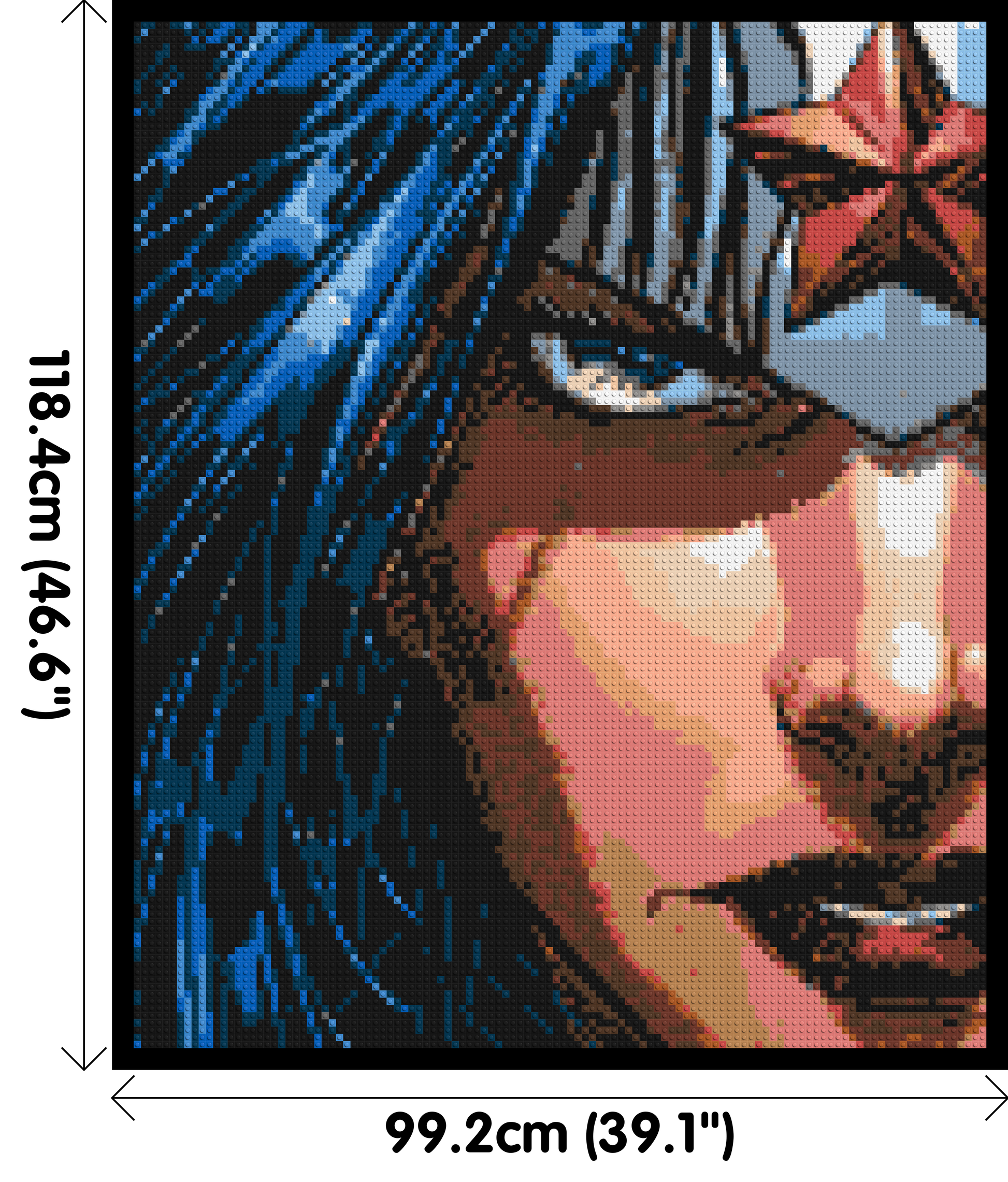 Wonder Woman - Brick Art Mosaic Kit 5x6 dimensions with frame