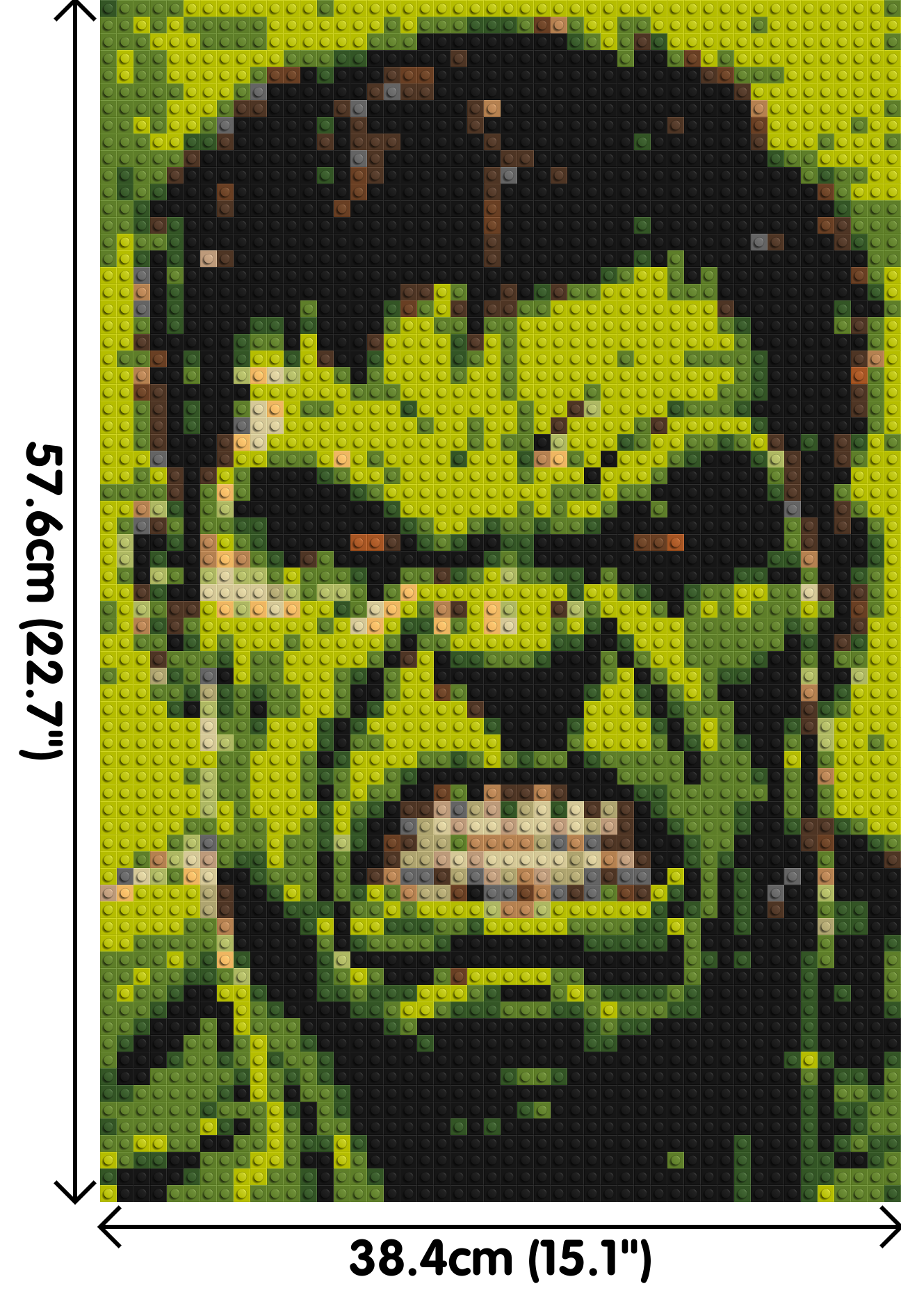 The Hulk - Brick Art Mosaic Kit 2x3 dimensions