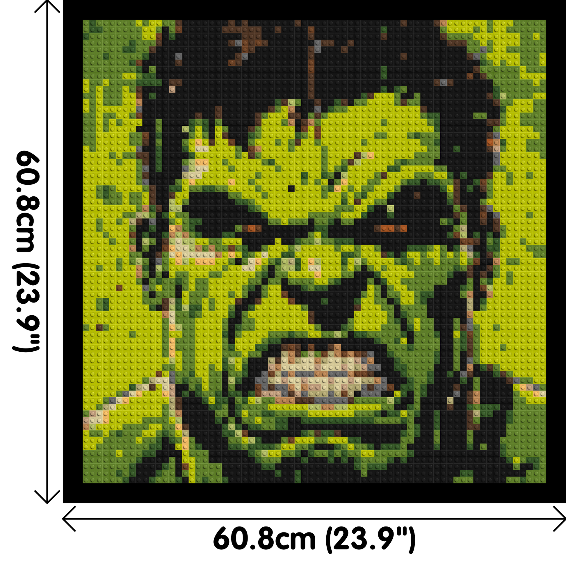 The Hulk - Brick Art Mosaic Kit 3x3 dimensions with frame