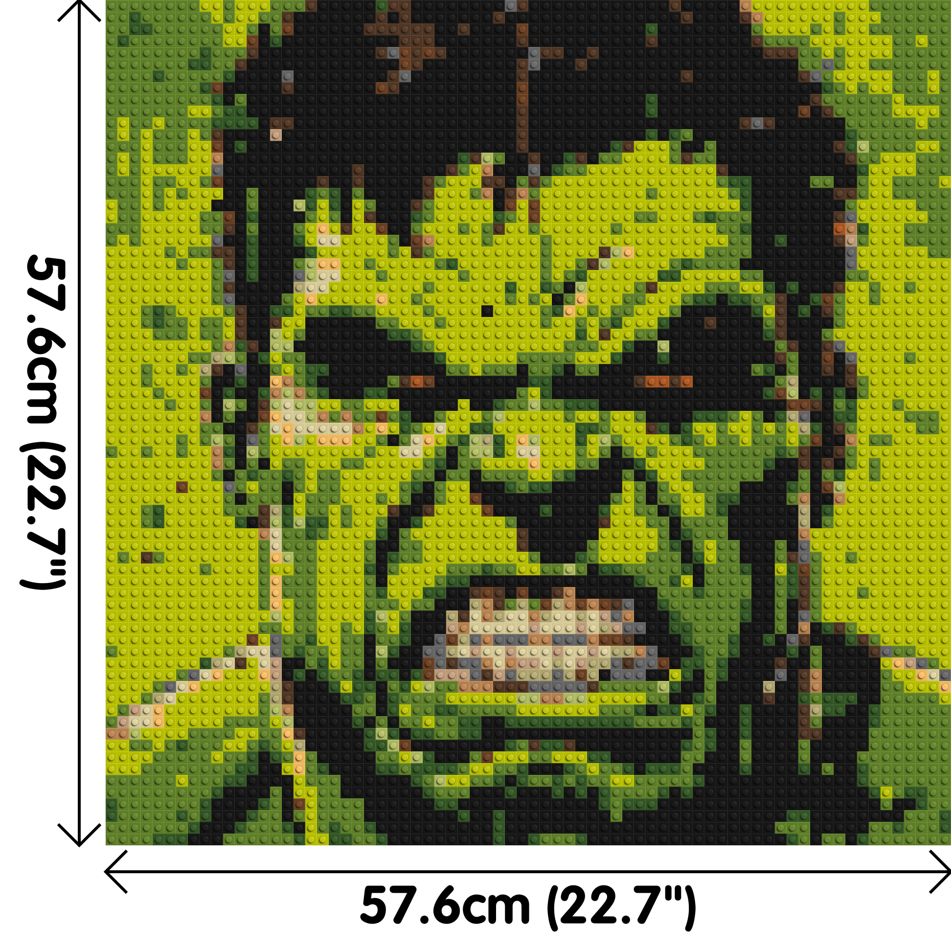 The Hulk - Brick Art Mosaic Kit 3x3 dimensions