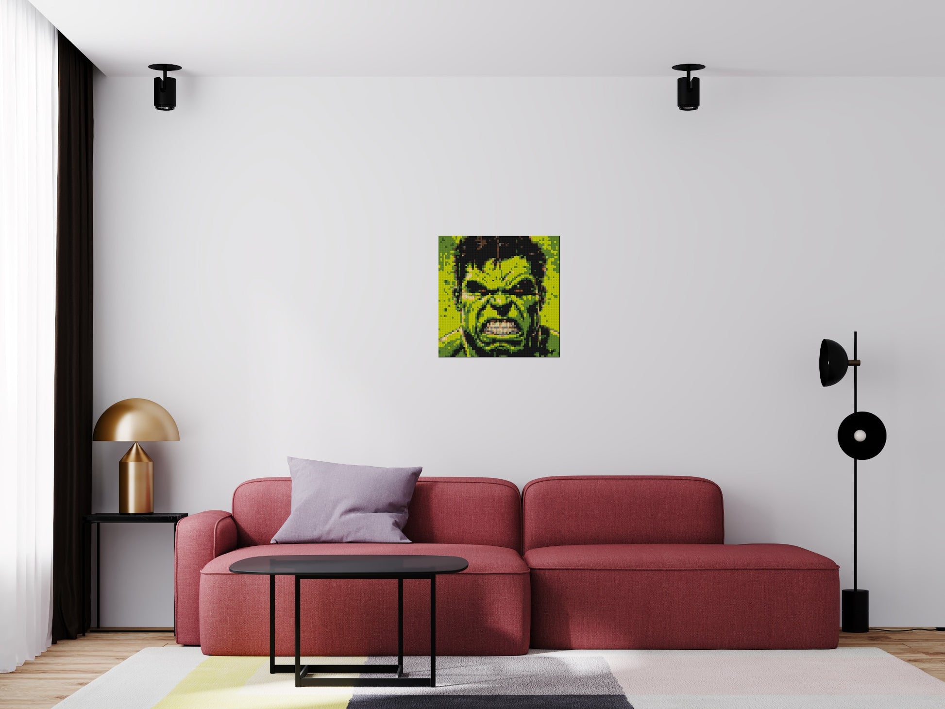 The Hulk - Brick Art Mosaic Kit 3x3 scene