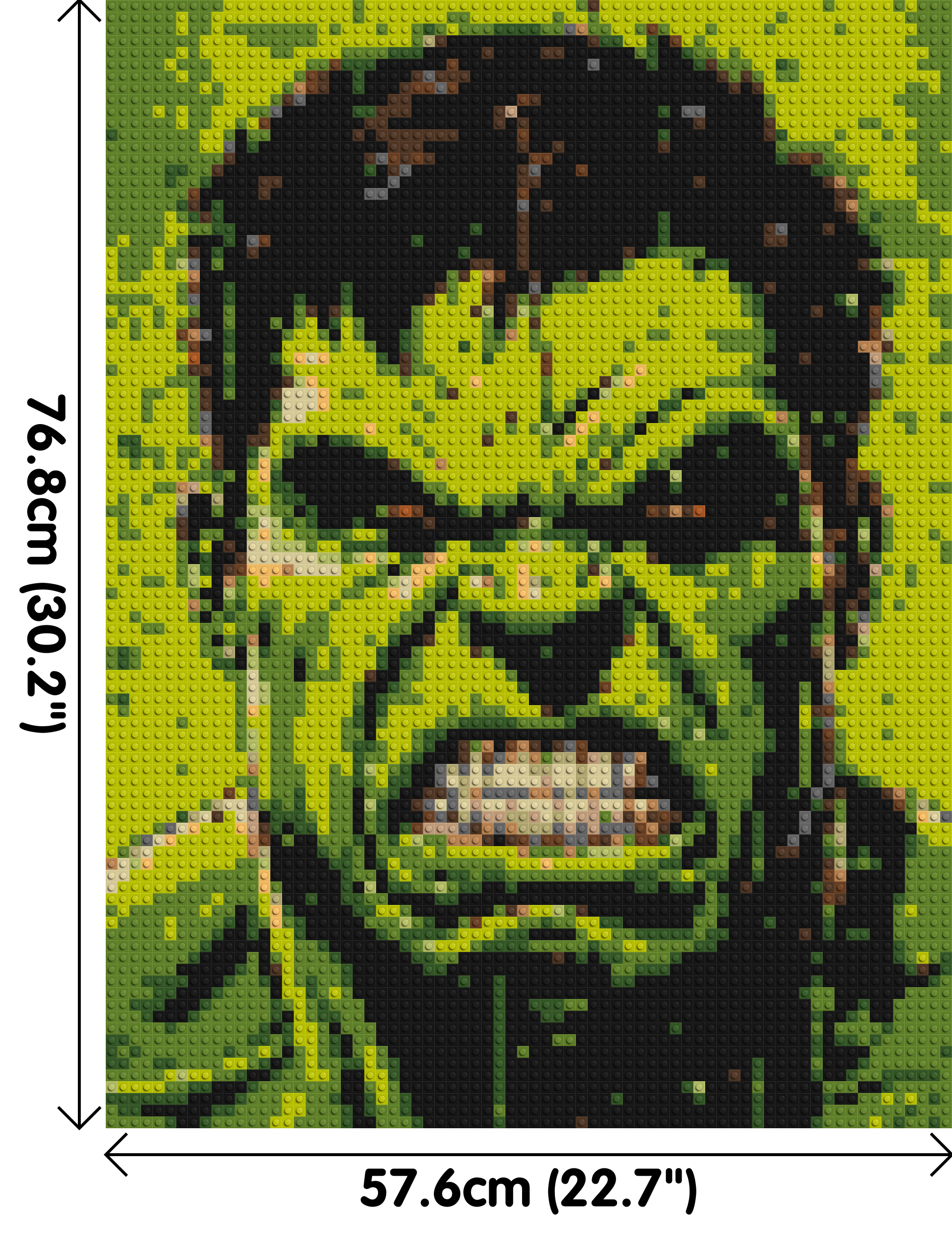 The Hulk - Brick Art Mosaic Kit 3x4 dimensions