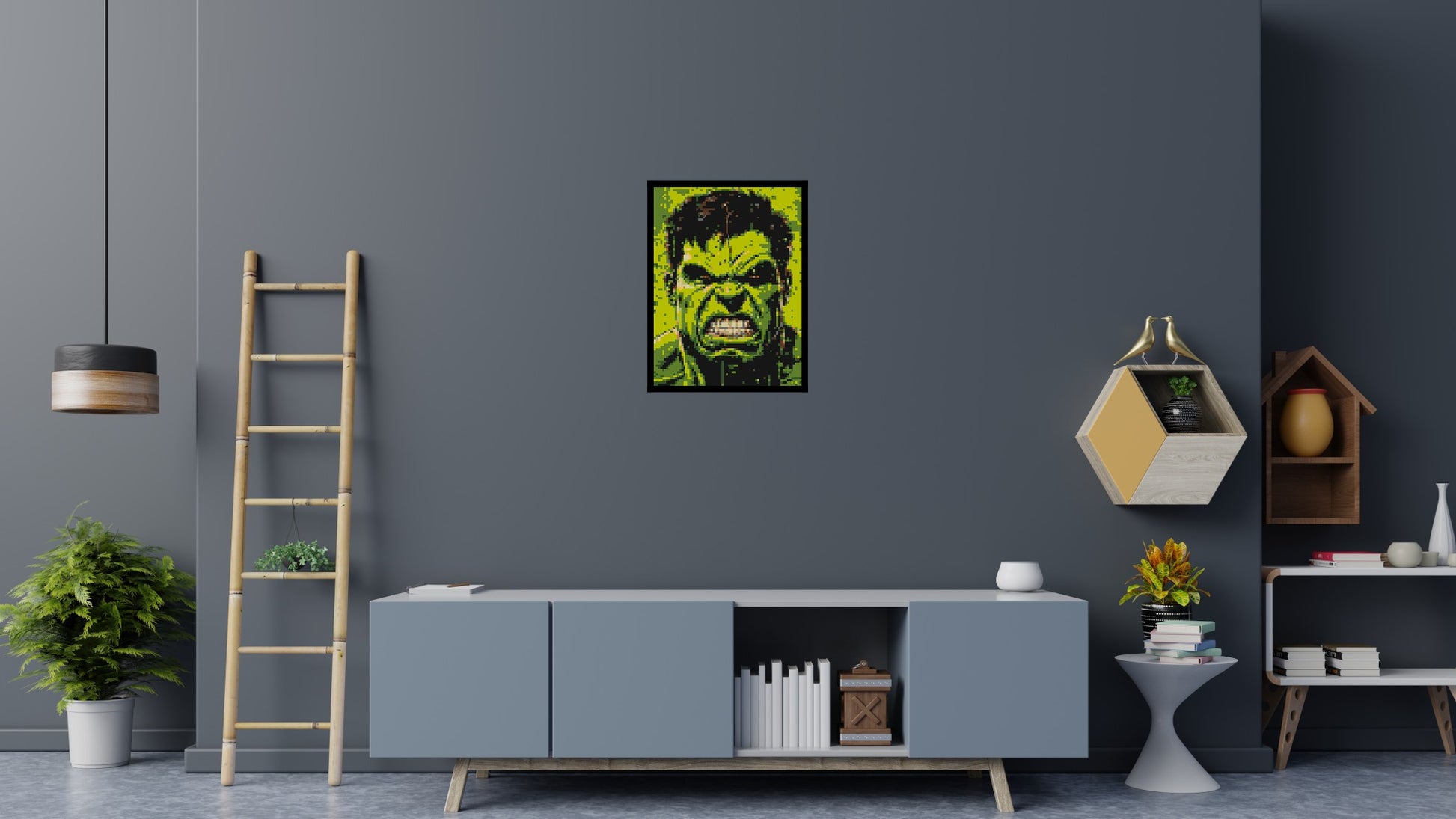 The Hulk - Brick Art Mosaic Kit 3x4 scene with frame