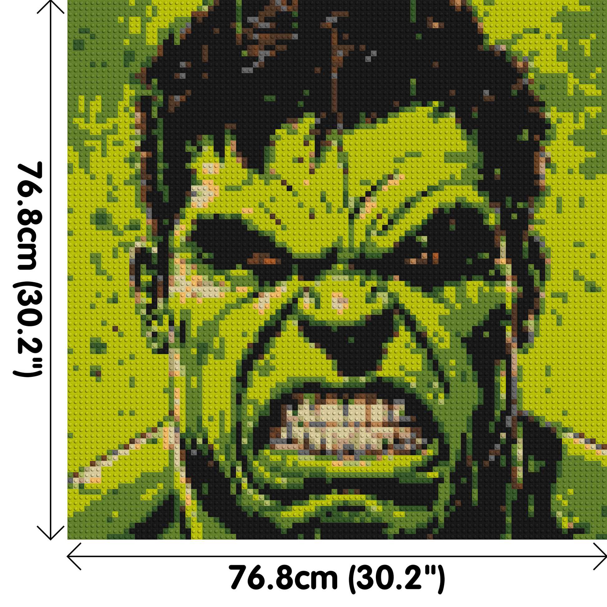 The Hulk - Brick Art Mosaic Kit 4x4 dimensions