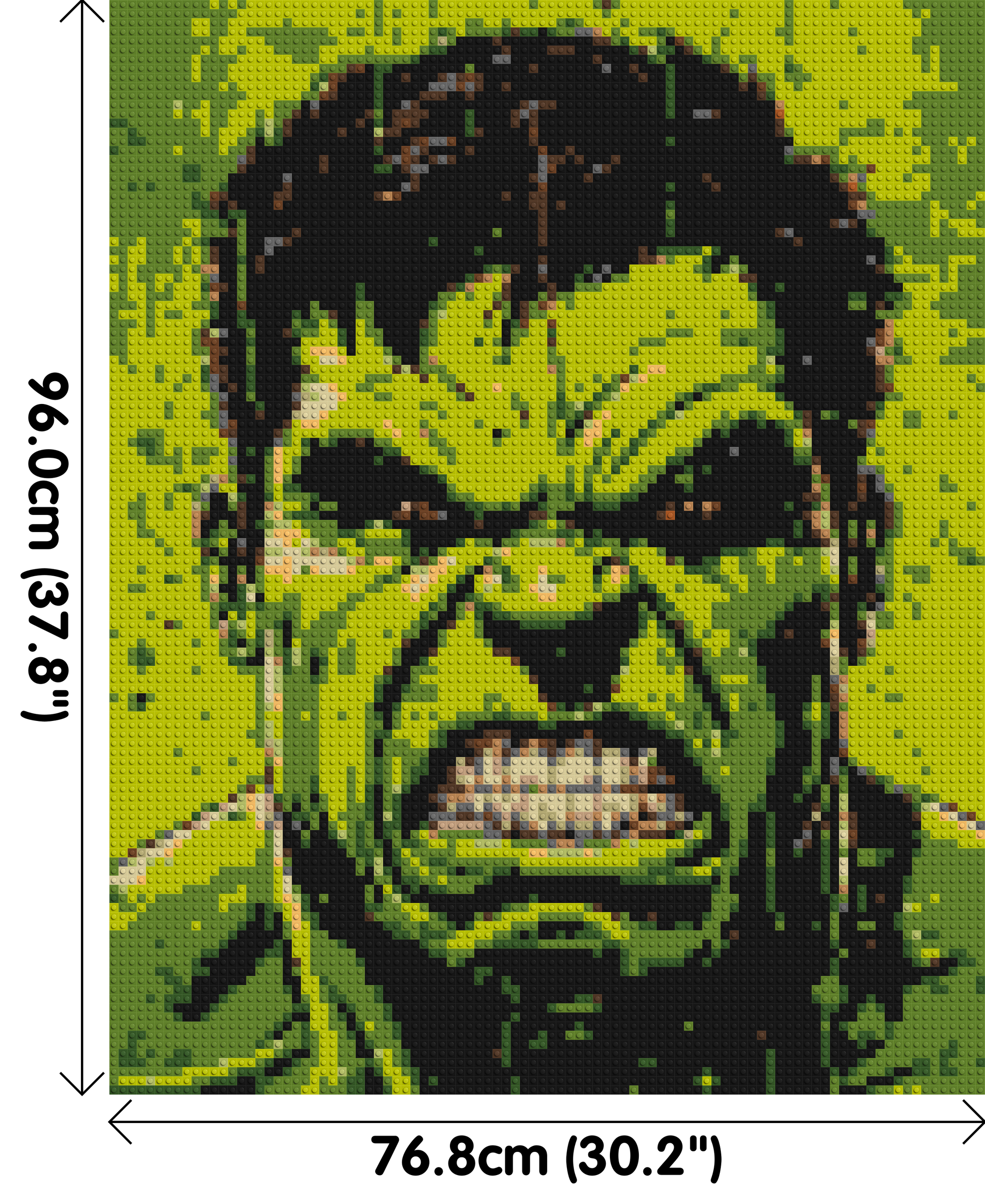 The Hulk - Brick Art Mosaic Kit 4x5 dimensions