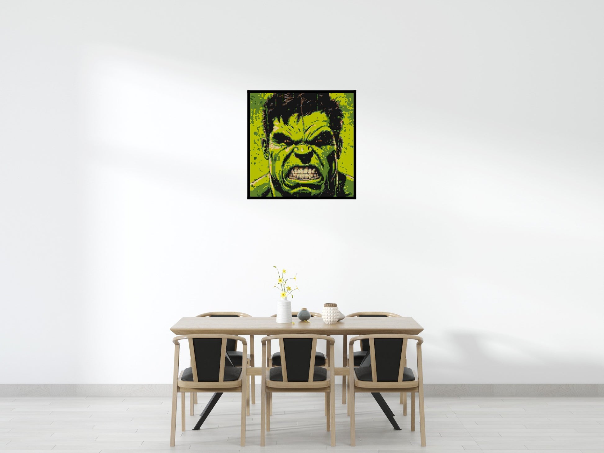 The Hulk - Brick Art Mosaic Kit 5x5 scene with frame